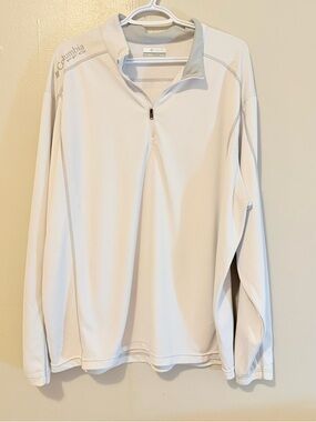 Columbia White Quarter-Zip Lightweight Pullover